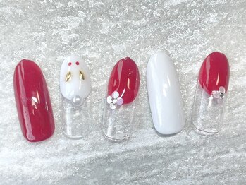 ルナウーナ 谷塚店(LUNAUNA)/お正月ネイル6050円