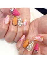 ブリス(Bliss produced by syisyu)/オレンジピンクネイル