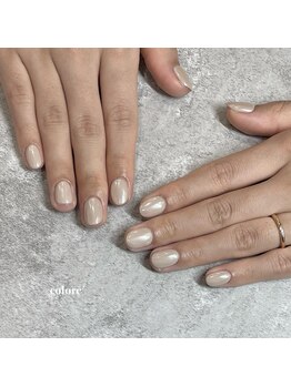 コロレ(colore')/ベージュ×ホワイトミラー