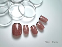 ネイル ドゥ 岡山駅前店(Nail Doux)/スキニーフレンチ×フラッシュ