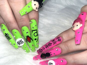 ネイルサロン ネイルズゴーゴー 渋谷店(NAILSGOGO)の写真/あなたの推しをミニキャラにして☆スカルプ×3Dネイル♪【3d150分つけ放題¥15980】衣装モチーフもOK!