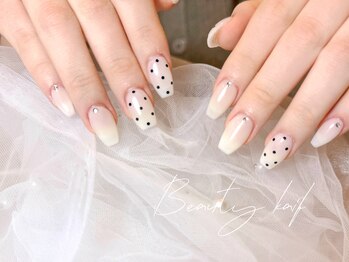 ビューティー ケフ 池袋店(Beauty Kaif)/ドット/白/春ネイル