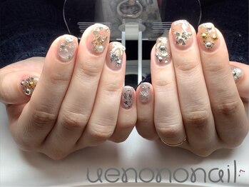 ウエノノネイル 上野(uenononail)/持ち込みニュアンスクリアとラメ