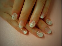 ネイルサロンミキ 横浜(MIKI)/オススメ上品手描き花3Dパール