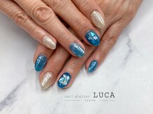 ネイルアトリエルカ(nail atelier LUCA)/W-757 梅雨カラーシェルネイル