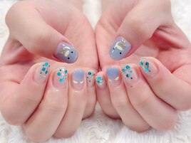 ＃ペンギン　＃梅雨ネイル
