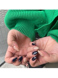 パーツでシンプルネイル