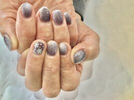 ☆3dマグネイビー雪の結晶Nail☆