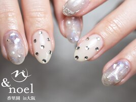 ホワイトドット パールネイル