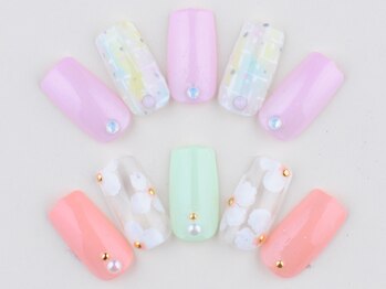 ライトネイルズ イバラキ(light nails IBARAKI)/ふんわりスプリングネイル