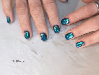 ネイル ドゥ 岡山駅前店(Nail Doux)/☆ピーコックグリーンミラー☆
