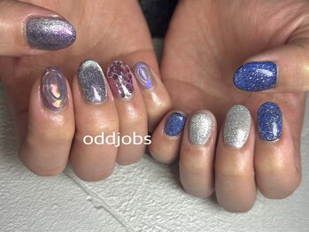 オッドジョブス ネイルアンドアイラッシュ 府中店(odd jobs Nail & Eyelash)/【パラジェル】チグハグネイル