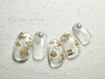 ネイルメゾン 梅田(NAIL MAISON)/クリアパールゴールド泊