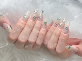 ストーンネイル　夏ネイル
