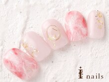 アイネイルズ 横浜WEST店(I-nails)/大理石ワイヤーピンク　9480円