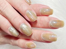アップネイル/琥珀色マグネットネイル