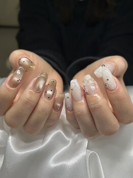 艶々ガーリーネイル