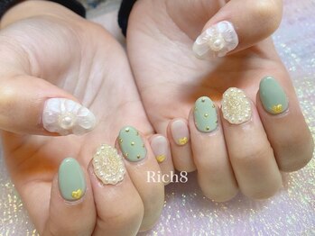 ネイルアンドまつげエクステ リッチエイト 原宿店(Rich8)/ぷっくりフラワーネイル