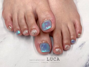 ネイルアトリエルカ(nail atelier LUCA)/W-758 パステルブルー氷ネイル