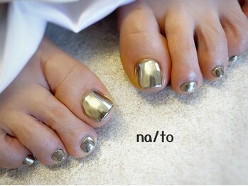 リカルメナートゥ 薬院(re:calmer na/to)/ブラックシルバーミラーネイル