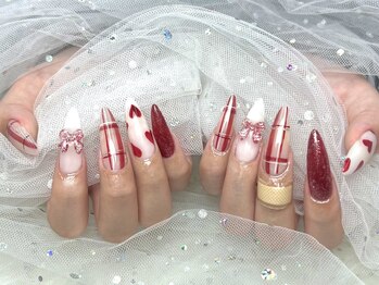 ベルグローアルファネイル(BELLE GROW ALPHA NAIL)/チェック×ハートネイル
