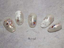 雪の結晶×フラワーネイル＊