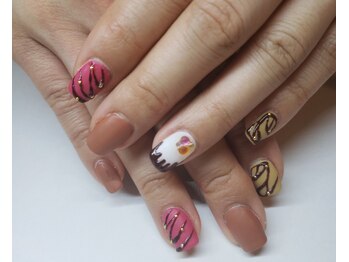 ネイルサロン リスタ(Rista)/バレンタイン　フラッシュネイル