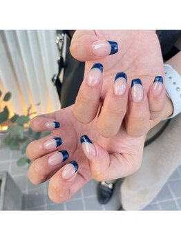 ミントリーフ バイ リート(Mint leaf by Reat)/ネイビーフレンチ