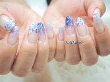 ネイルローズ(NAIL Rose)/梅雨紫陽花フラワーフレンチ