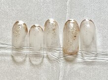 エムドットネイル 池袋(m.nail)/ベージュ×ゴールドニュアンス