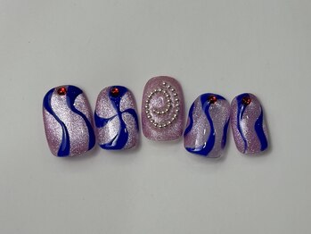 ネイルメゾン 天神店(NAIL MAISON)/ピンクマグアートチェーン¥12500