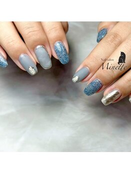 ミネット(Minette)/【定額デザイン】ブルーネイル