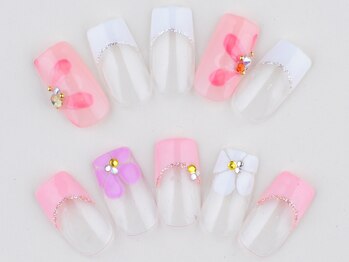 ライトネイルズ イバラキ(light nails IBARAKI)/シンプルフラワーネイル