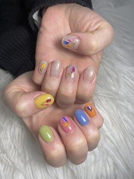 インプレス 鶴見店(Impress)/カラフル春ネイル