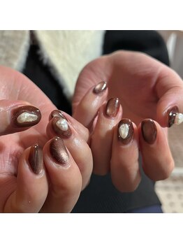 プリュネ(Prune)/マグネット/淡水パール/ブラウン