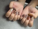 ブラウンフラッシュネイル