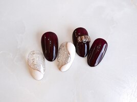 ミラーリング☆ボルドー塗りかけ