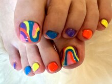 アミュリー ネイル アトリエ(Amury nail atelier)/ネオン カラフル 海 ちぐはぐ