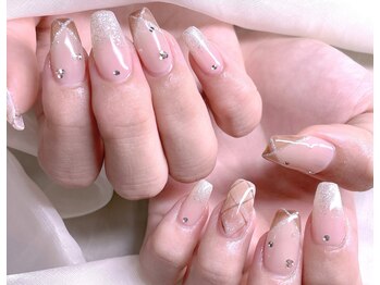 エムズ ネイルサロン(M2)/変形フレンチチェック