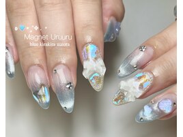 水色うるうるネイル