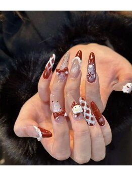 10本チップ長さ出し+アート付き