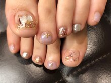 プラハネイル(+HER 美甲)/シェル×大理石×ミラー