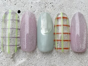 フリークネイル(FREAK Nail)/クリアパステルチェック ¥12000