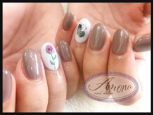 アモーナ ネイルアトリエ(amona nail atelier)/手描きのバラが可愛いです♪