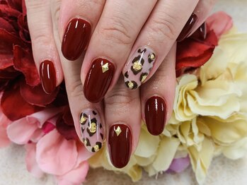 ダブルネイル(Double Nail)/【ほり】ヒョウ柄