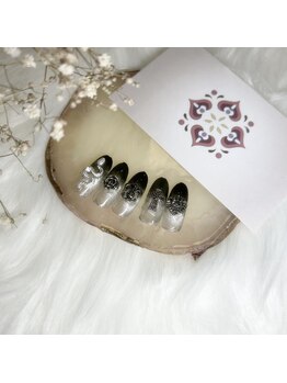 ラプワ ドゥエ(Lapre due)/黒×シルバーネイル