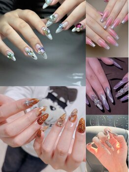 キーネイル 日本橋(Key nail)の写真/爪の形に自信がない…という方にも◎高技術!!長さ出し&補強でネイルデザインを楽しめる♪