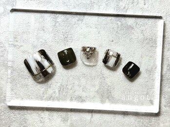 アンガット(angot.)/塗りかけ縦ストライプフット