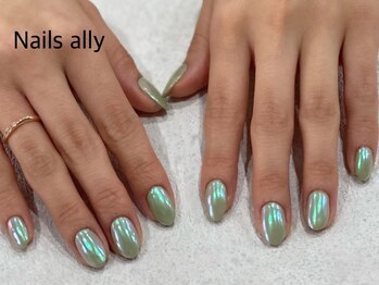ネイルズアリー 立川店(Nails ally)/オーロラ×ミラー×うるうる×春