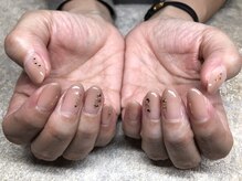 ヒールネイル(heal nail)/シンプル　ラメ×ホロ×ストーン